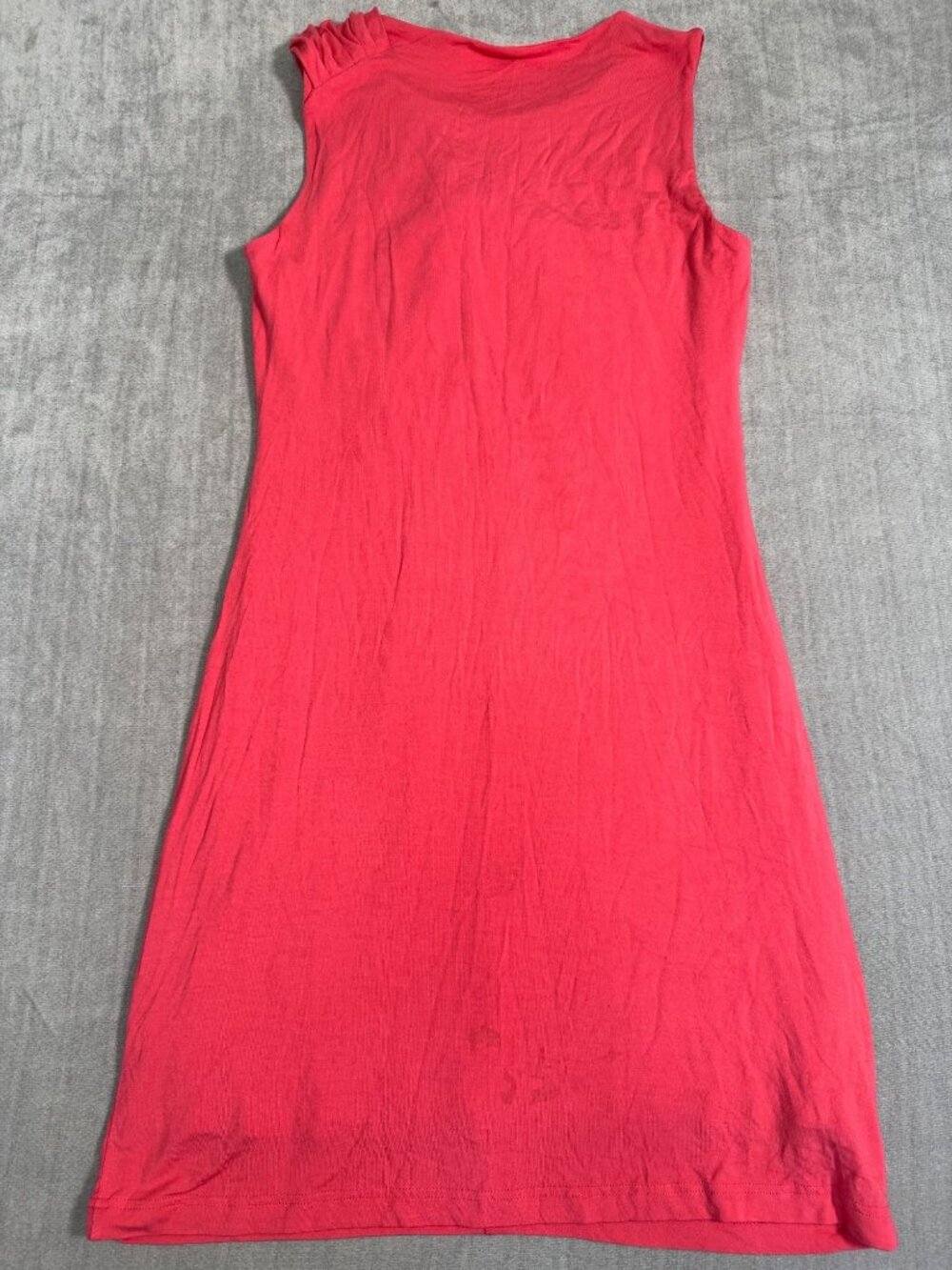 Calvin Klein Coral Sleeveless Twist Front Sheath Dress 10 Rayon Blend Stretchy - Picture 13 of 14